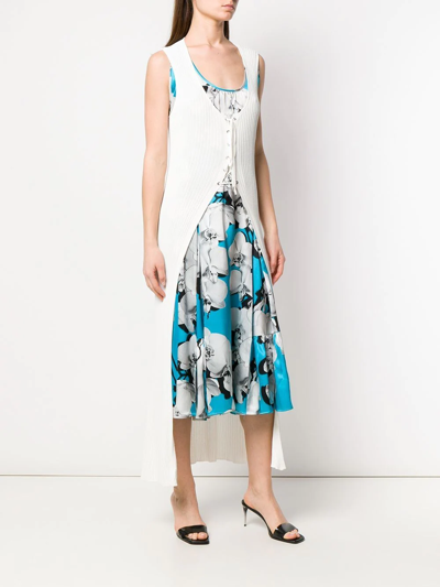 Roberto Cavalli Hybrid Cardigan Dress In Blue