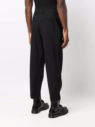 Shop Ami Alexandre Mattiussi Tapered Cropped Trousers In Black