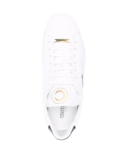 Shop Roberto Cavalli Logo-patch Lace-up Sneakers In White