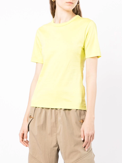 Shop Dion Lee Cut Out-detail Short-sleeved T-shirt In Yellow