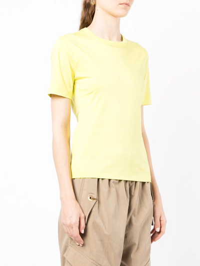 Shop Dion Lee Cut Out-detail Short-sleeved T-shirt In Yellow