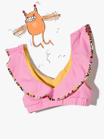 Marysia Kids' Bumby Ruffled Bikini Top In Pink