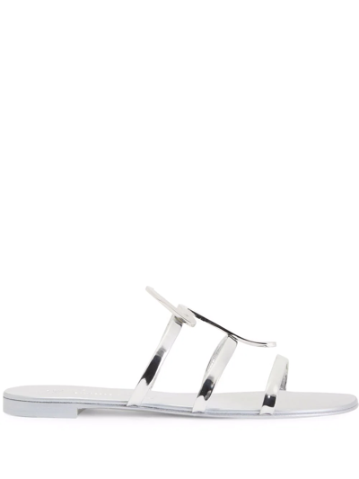 Shop Giuseppe Zanotti Syrma G-strap Sandals In Silver