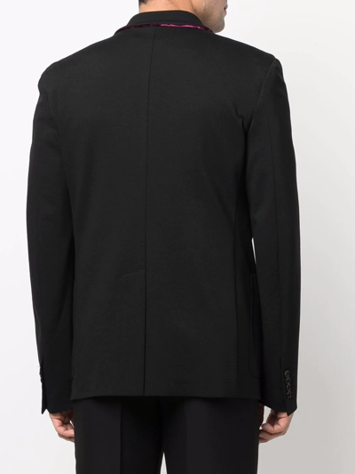 Shop Roberto Cavalli Single-breasted Tailored Blazer In Black