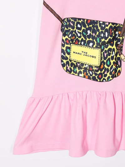 Shop The Marc Jacobs Bag-print Ruffle Dress In Pink