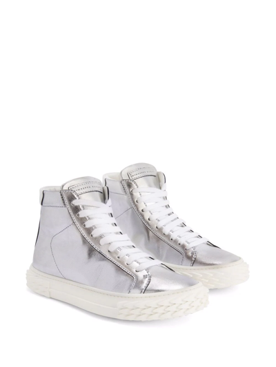 Giuseppe Zanotti Ecoblabber Metallic High-top Sneakers In Silver