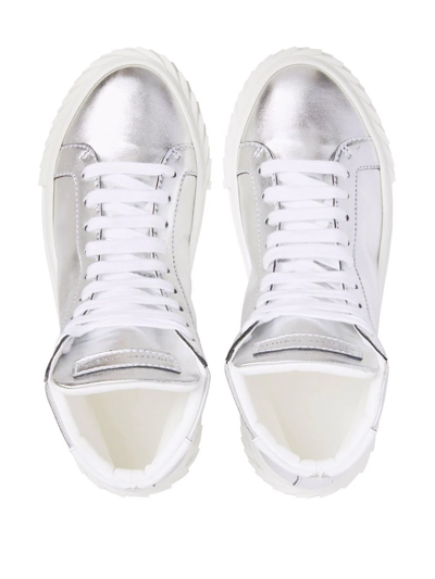 Giuseppe Zanotti Ecoblabber Metallic High-top Sneakers In Silver