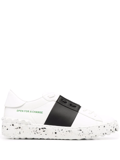 Shop Valentino Untitled Open Slip-on Sneakers In White