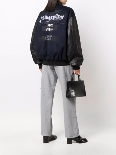 Shop Vetements Maybe Mental College Jacket In Blue