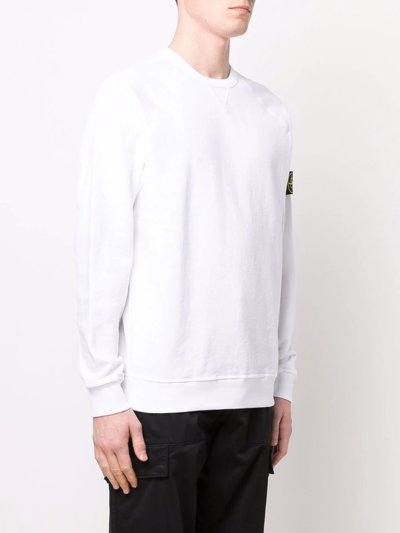 Shop Stone Island Logo-patch Sweatshirt In White