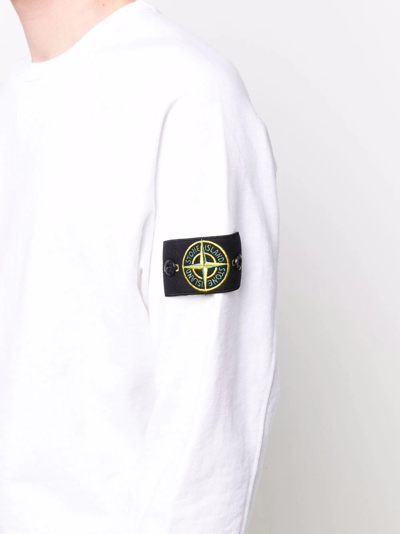 Shop Stone Island Logo-patch Sweatshirt In White