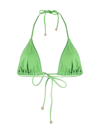 Shop Nanushka Halterneck Bikini Top In Green