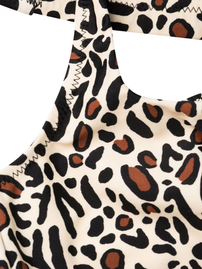 Shop Nanushka Leopard Print Bikini Top In Neutrals