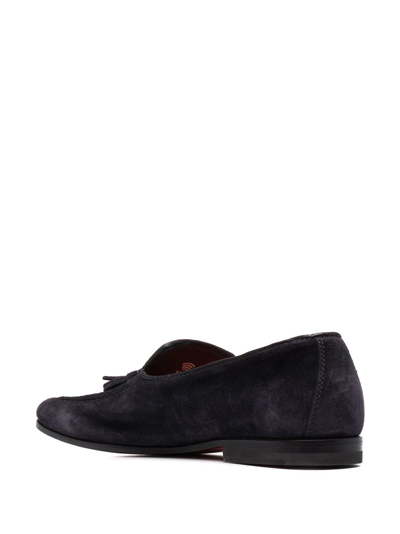 Shop Santoni Tassel Slip-on Loafers In Blue