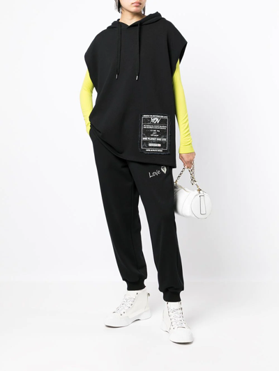 Ports V Slogan-print Track Pants In Black