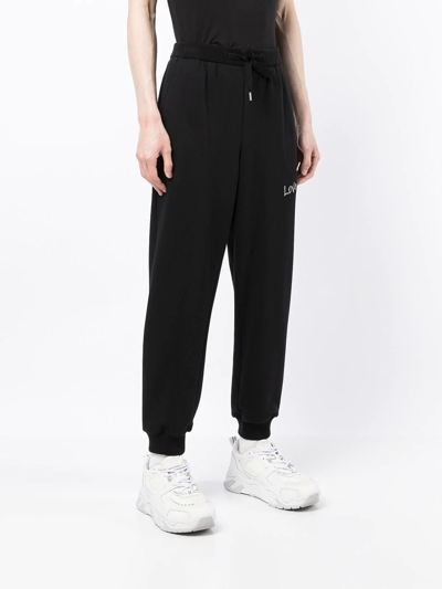 Ports V Slogan-print Track Pants In Black