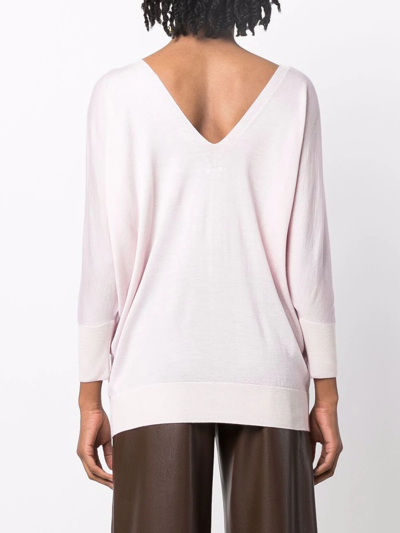 Shop Malo V-neck Cashmere-blend Top In Pink