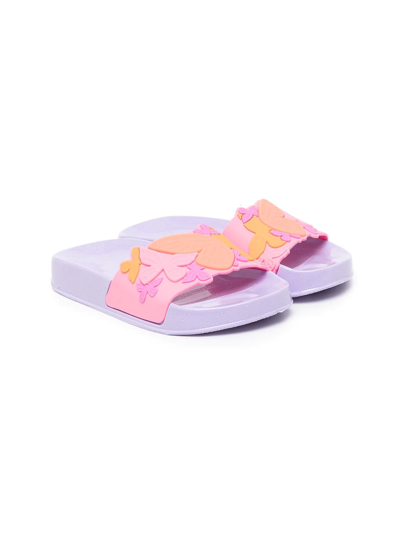 Shop Sophia Webster Mini Butterfly-print Open Toe Sandals In Purple