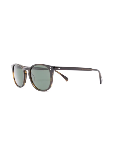 Oliver Peoples Finley Esq. Rectangle Frame Sunglasses In Brown