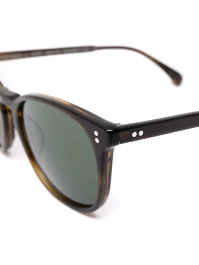 Oliver Peoples Finley Esq. Rectangle Frame Sunglasses In Brown