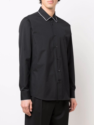 Shop Philipp Plein Logo Button-down Shirt In Black