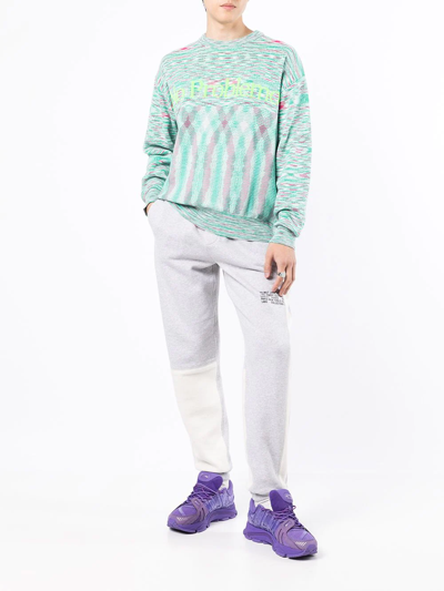 Aries Slogan-print Crew Neck Sweatshirt In Green