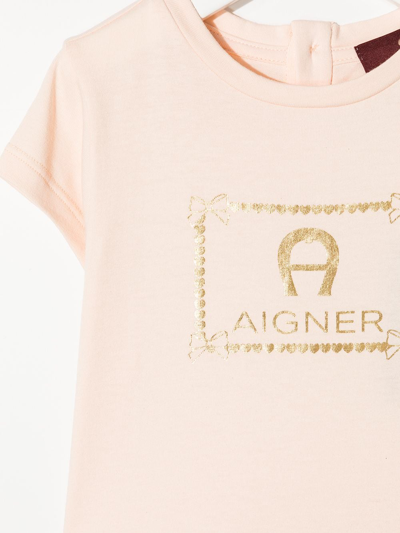 Shop Aigner Logo-print T-shirt Dress In Pink