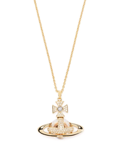 Shop Vivienne Westwood Orb Pendant Necklace In Gold