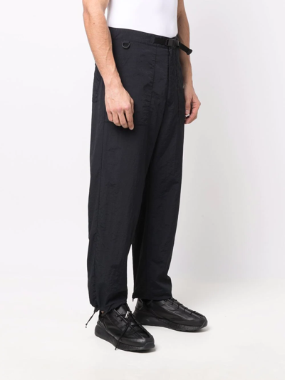 Shop Undercover Belted Straight Leg Trousers In Black
