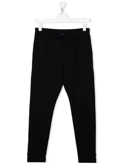 Shop Dsquared2 Teen Logo-print Cotton Track Pants In Black