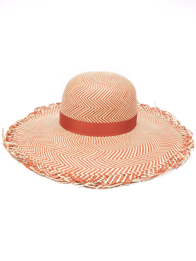 Borsalino Quito Ribbon Sunhat In Orange
