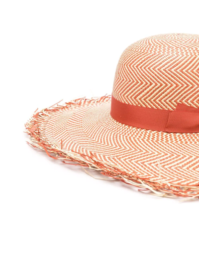 Borsalino Quito Ribbon Sunhat In Orange