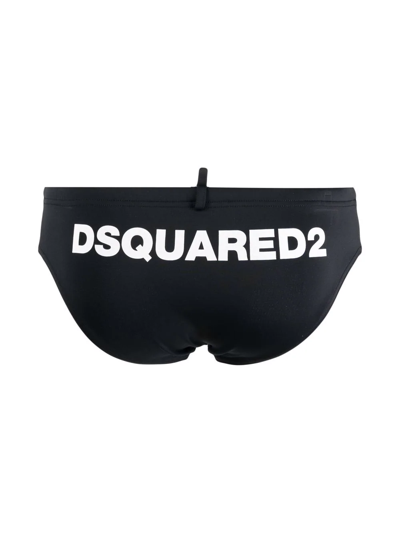 Dsquared2 Logo Printed Swimming Trunks In Black