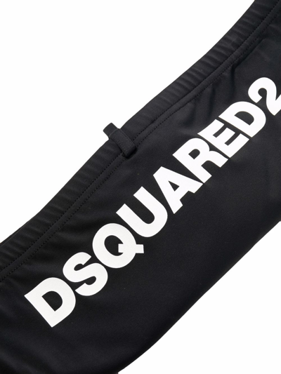 Dsquared2 Logo Printed Swimming Trunks In Black