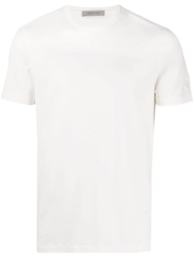 Shop Corneliani Logo-patch Short-sleeve T-shirt In White