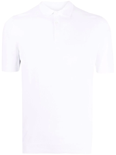 Shop Fileria Ribbed-trim Cotton Polo Shirt In White