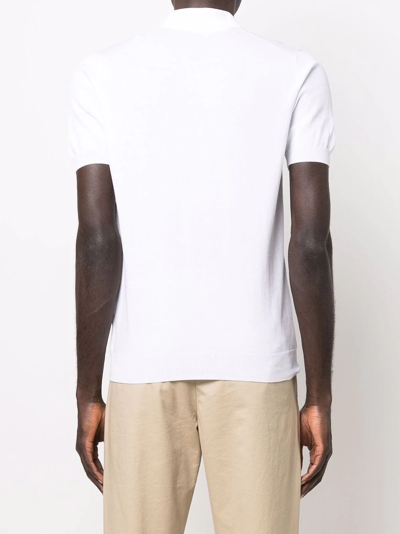 Shop Fileria Ribbed-trim Cotton Polo Shirt In White