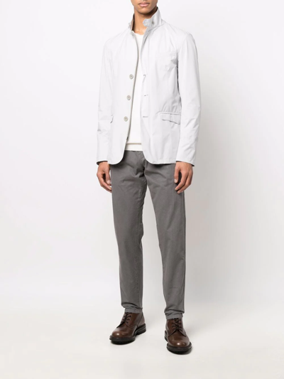 Herno Single-breasted Jacket In Neutrals