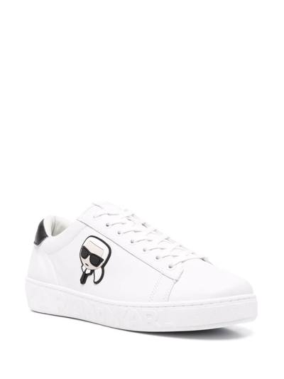 Shop Karl Lagerfeld Side Logo-patch Sneakers In White