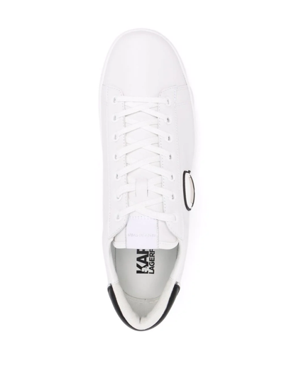 Shop Karl Lagerfeld Side Logo-patch Sneakers In White