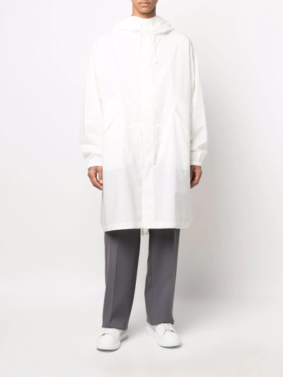Shop Jil Sander Logo-print Raincoat In White