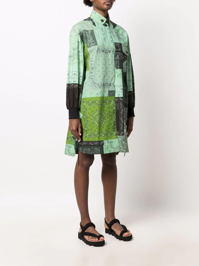 Kenzo Shirt Dress With Paisley Print In Green