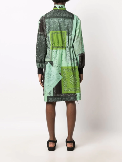 Kenzo Shirt Dress With Paisley Print In Green