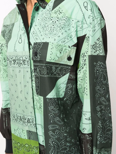 Kenzo Shirt Dress With Paisley Print In Green