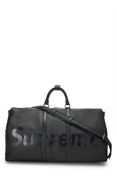 LOUIS VUITTON X SUPREME Epi Keepall Bandouliere 55 Black