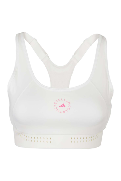 Shop Adidas By Stella Mccartney Truepurpose Medium Support Racerback Bra In White