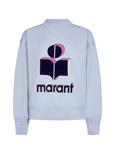 Shop Isabel Marant Étoile Moby Logo Printed Sweatshirt In Blue