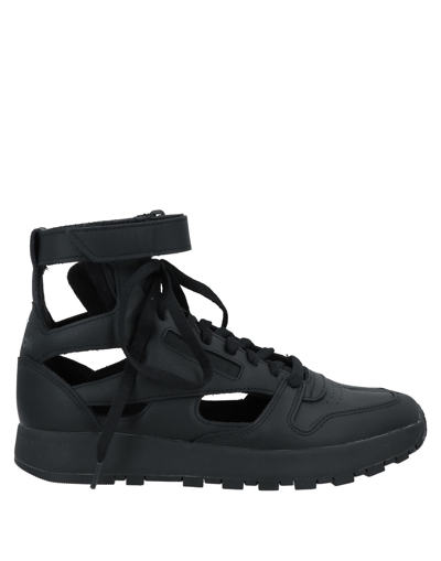 Shop Maison Margiela X Reebok Man Sneakers Black Size 8.5 Soft Leather, Textile Fibers