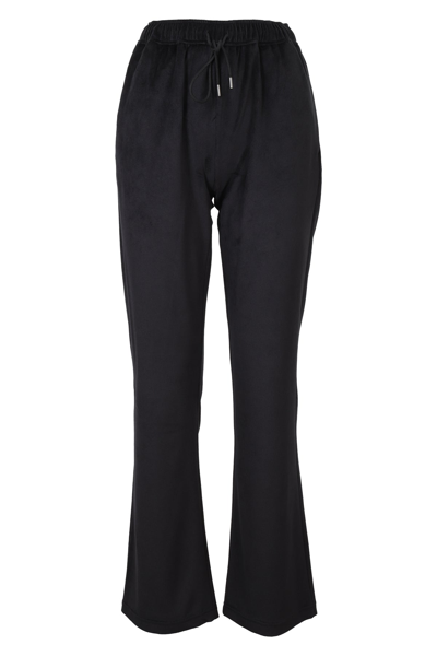 Shop Moncler Drawstring High Waist Pants In Black