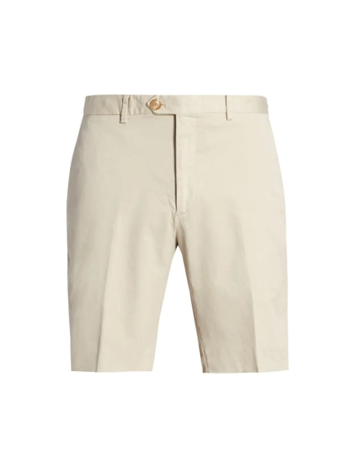 Shop Ralph Lauren Purple Label Men's Eaton Stretch-cotton Shorts In Stone